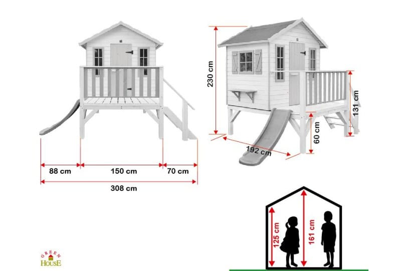 Petits Belges jouant dans une cabane en bois à l'extérieur
