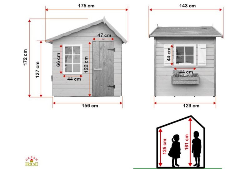 Petits Belges jouant dans une cabane en bois à l'extérieur