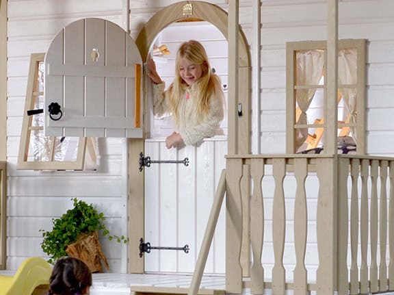 Cabane enfant - Maison de jardin avec pergola + bac à sable + coffre à  jouets - Couleur Garden