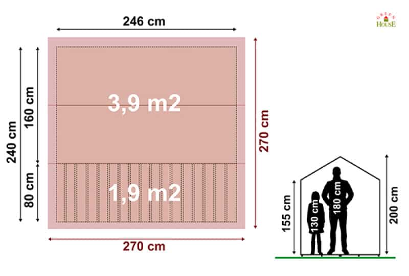 Bambini che giocano in una casetta di legno all'aperto